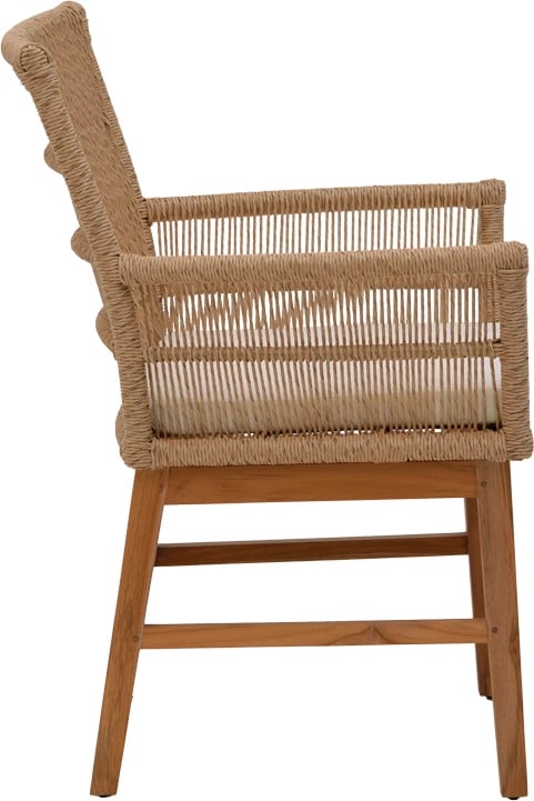 Set tavoline me karrige Inca-Kenda 5 copë, ngjyrë natyrale-bezhë, Φ120x75cm