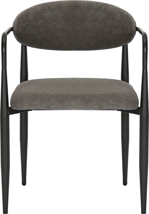 Fotel Kalone, material stof, ngjyrë antracit, këmbë të zeza matte, 56x55x78cm