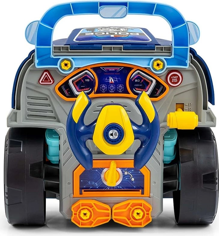 Lodër edukative mekaniku, Milly Mally N-GINE, set 56 pjesë, efekte dritë e zë, STEM 3+, blu