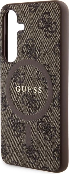 Mbështjellës Guess 4G Collection Leather Metal Logo MagSafe për Samsung Galaxy S24, Kafe Mbështjellës Guess 4G Collection Leather Metal Logo MagSafe për Samsung Galaxy S24, Kafe
