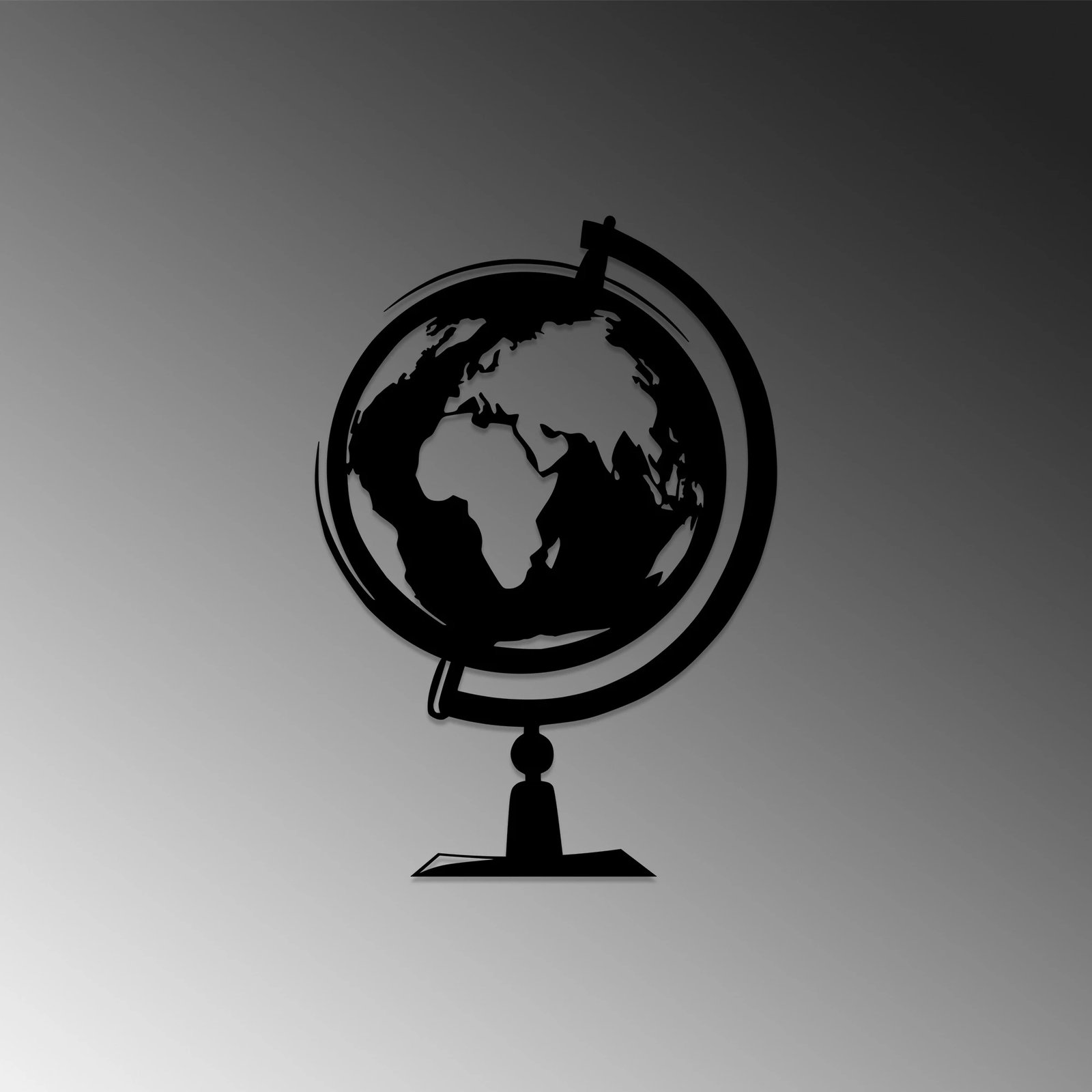 Aksesor dekorativ metalik për mur, hartë bote, Wallity, 44x70cm