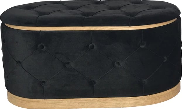 Set dy karrige-trunk Royel Inart, pëlhurë kadife, ngjyrë zezë dhe bezhë