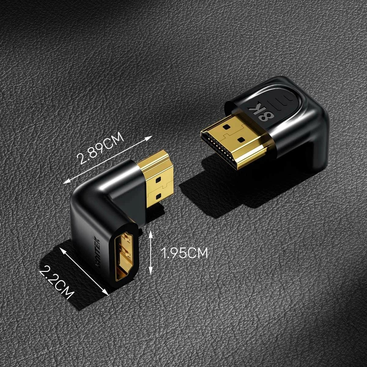 Adapter HDMI Unitek 8K, 90 dhe 270 shkallë, i bardhë