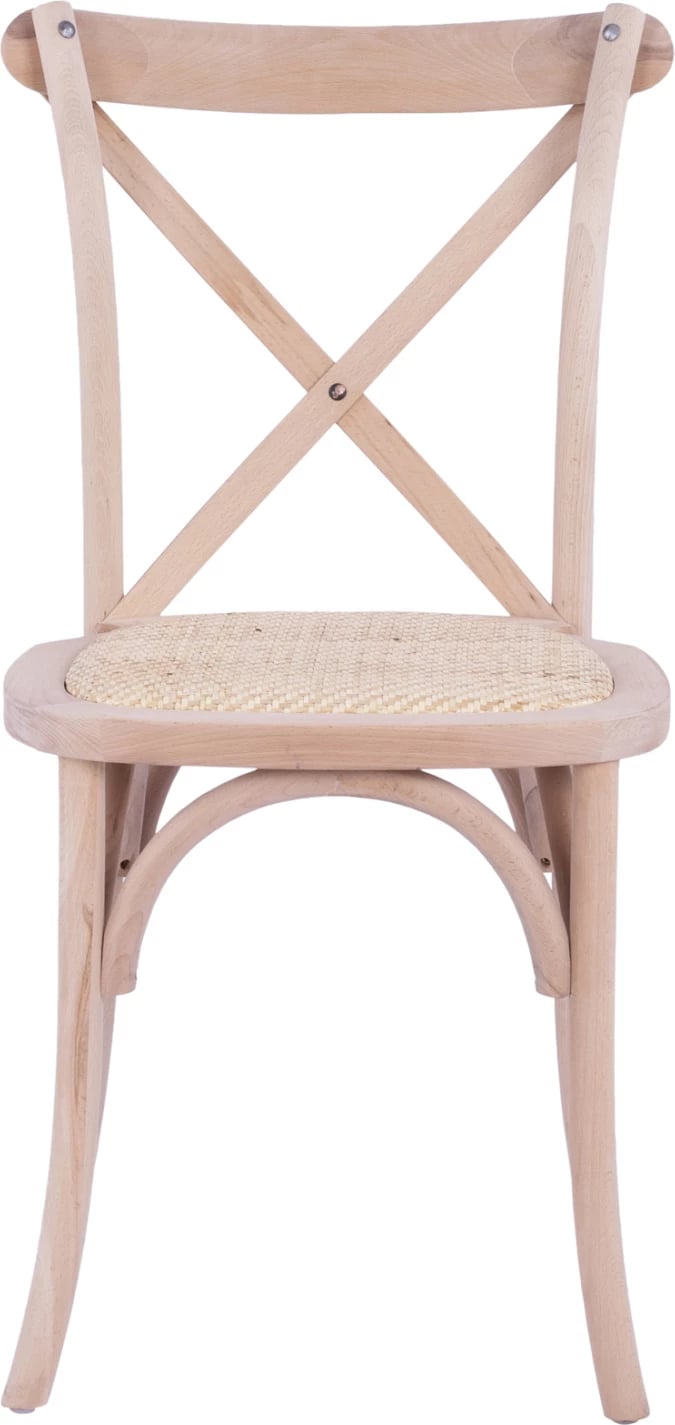 Karrige Owen prej druri, e grumbullueshme, prej druri ahu, e papërpunuar, me shpinë të kryqëzuar, FH8575.20, 45x55,5x90 cm