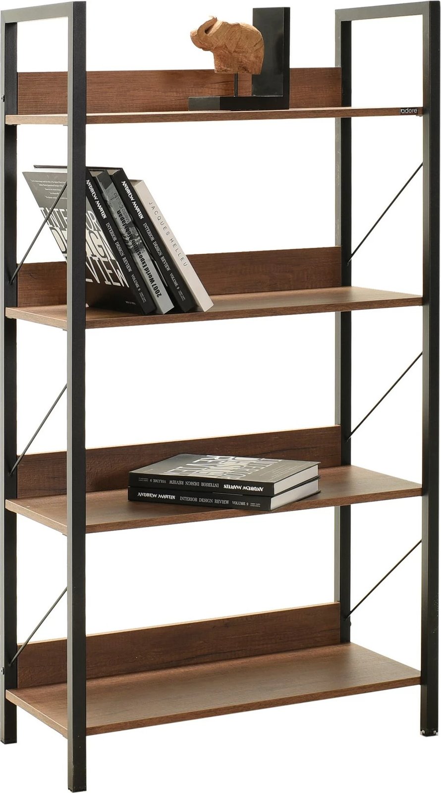 Raft librash Hanah Home, Ktp-840-Oo-1, ngjyrë arre, kornizë metalike