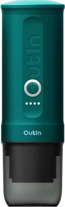 Ekspres portativ, OUTIN Nano A000003, 7500 mAh, 20 bar, 50–80 ml, USB-C, për kafe të bluar & kapsula Nespresso, turquoise