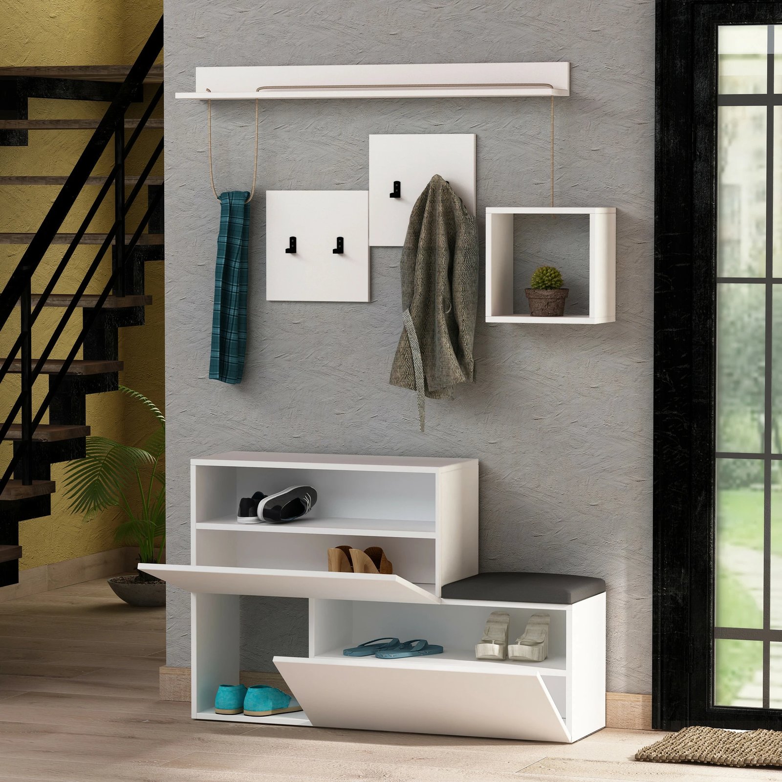 Stendë korridori Holdon, ngjyrë e bardhë, Skye Decor