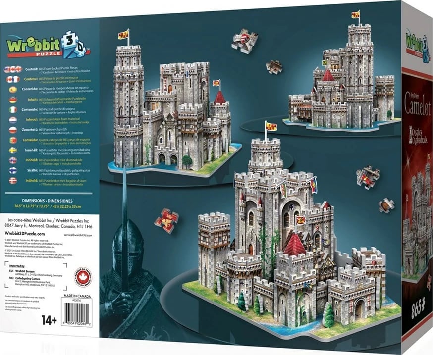 Puzzle 3D WREBBIT 3D King Arthur's Camelot, 865 pjesë