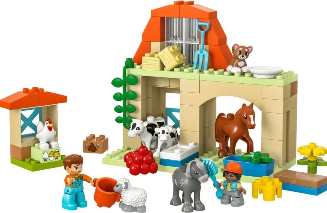 Set lodrash LEGO DUPLO 10416 Farm Animal Care, 74 pjesë, plastikë, për fëmijë, shumëngjyrëshe