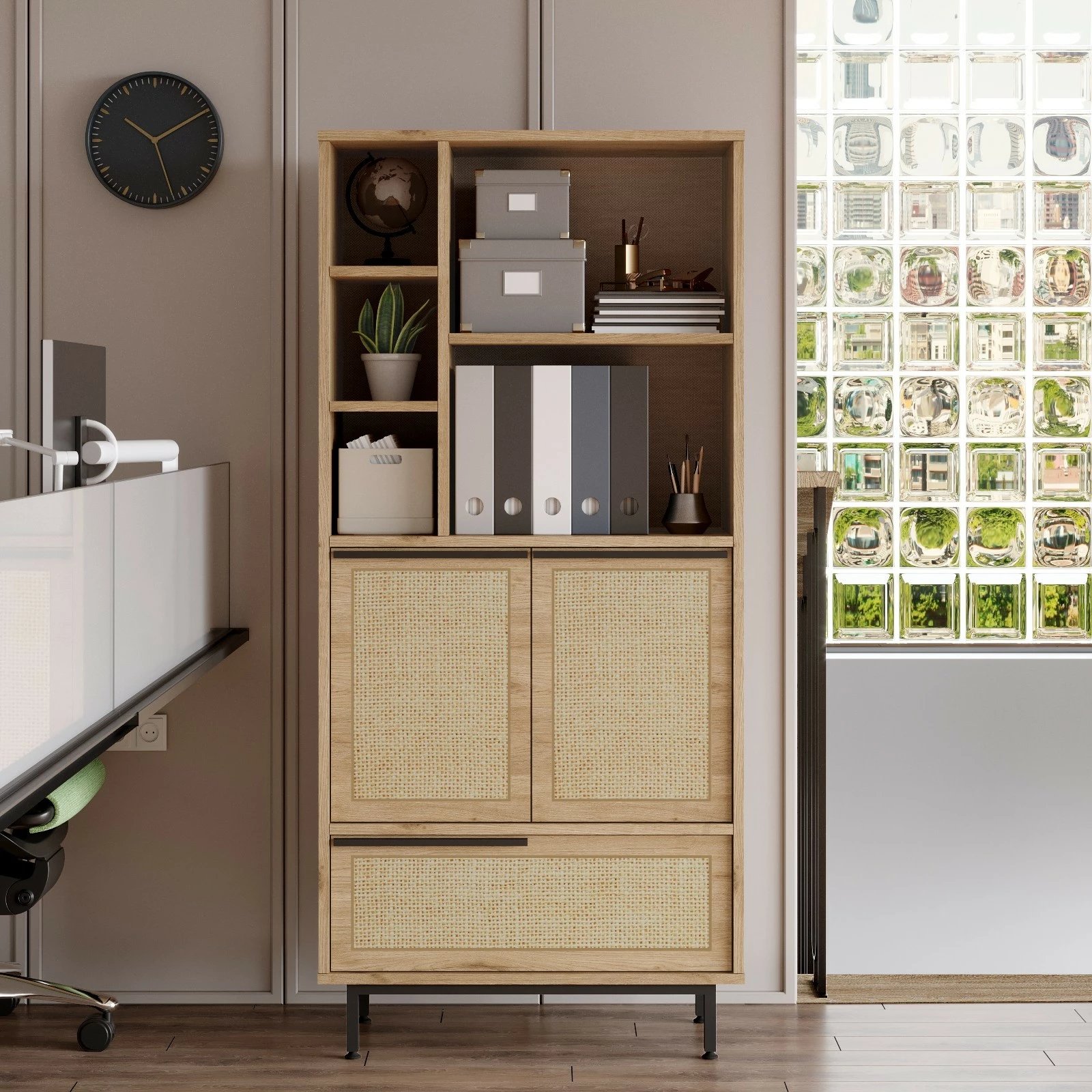 Dollap multifunksional Skye Decor, On9B-Su, ngjyrë arre dhe lis