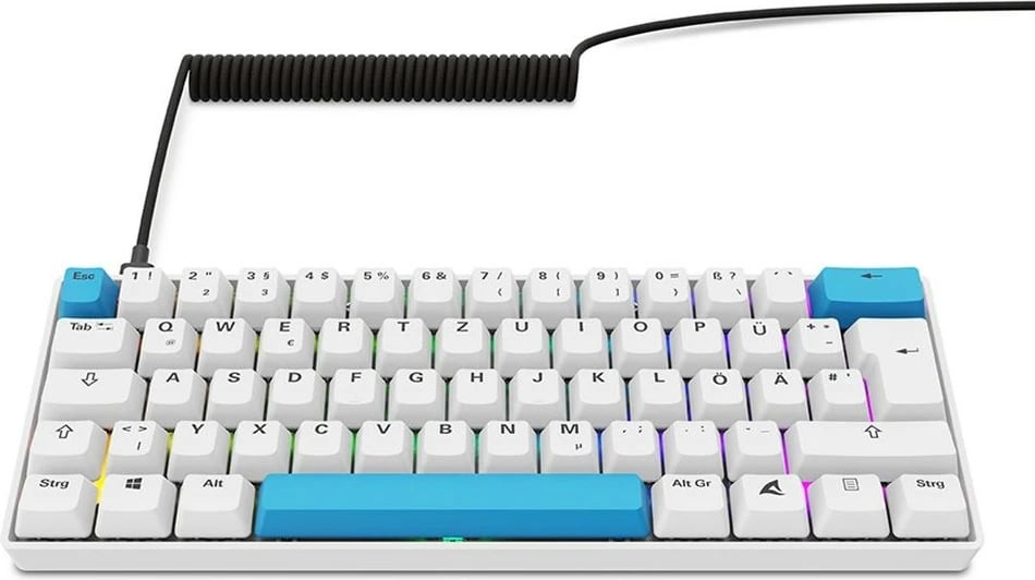 Tastierë gaming Sharkoon Skiller SGK50S4 Gen2, PBT, DE, RGB, e bardhë/blu Tastierë gaming Sharkoon Skiller SGK50S4 Gen2, PBT, DE, RGB, e bardhë/blu