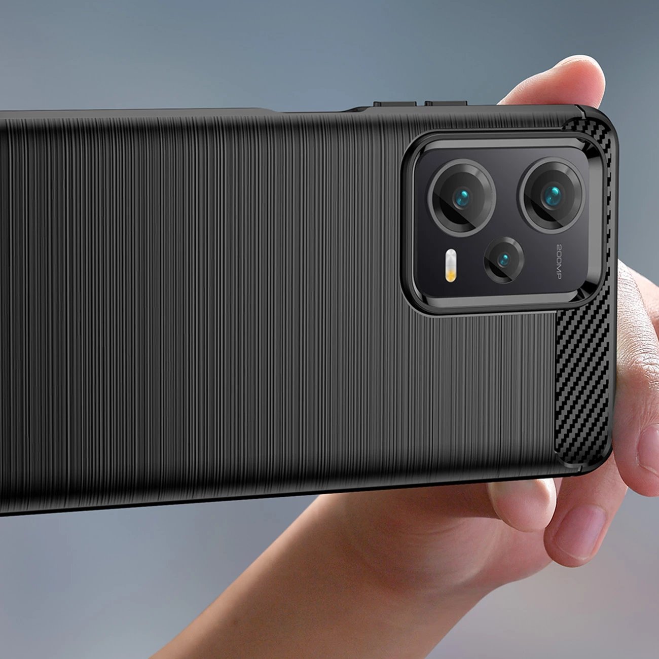 Mbështjellës Hurtel Carbon Case për Xiaomi Redmi Note 12 Pro+, TPU, i zi