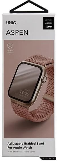 Rrip për Apple Watch UNIQ Aspen, pëlhurë Weavex, 42/44/45mm, rozë