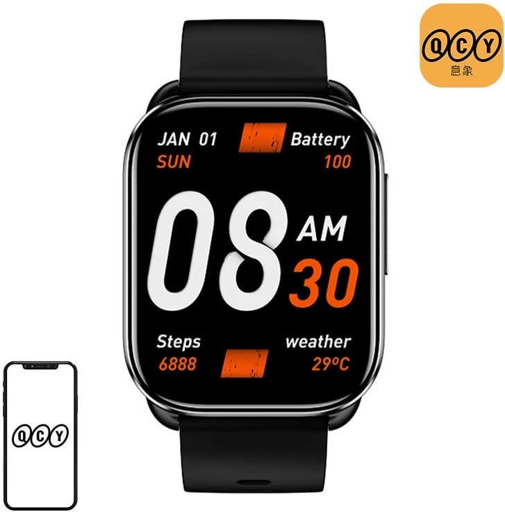 Smartwatch QCY WATCH GS, 2.02", 300mAh, IPX8, Gri