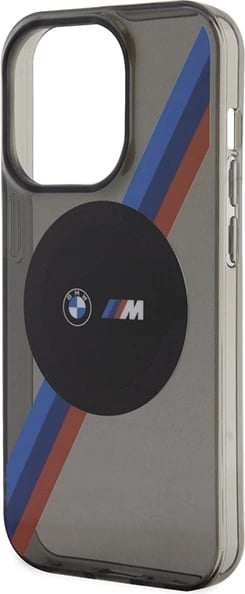 Mbështjellës BMW BMHMP14XHDTK për iPhone 14 Pro Max 6.7", Tricolor Stripes MagSafe, Gri
