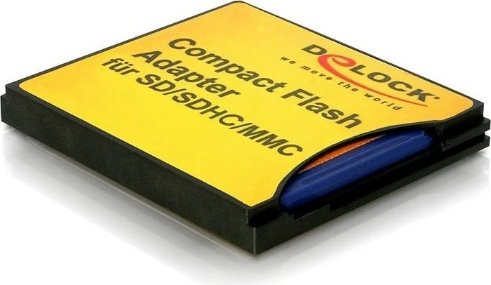 Adapter CF DeLOCK 61590, për SD/MMC/SDHC, ngjyrë e verdhë
