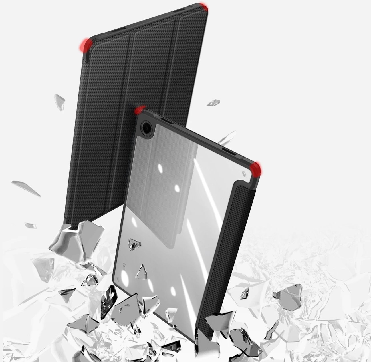 Mbështjellës flip Dux Ducis Toby për tablet Samsung Galaxy Tab A11 Plus/A9 Plus 11, Smart Case me qëndrim dhe auto wake, i zi