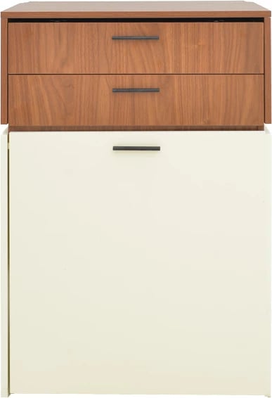 Tavolinë grimi Sonlen, ngjyrë arre-krem, 60x45x130cm, me pasqyrë dhe stol