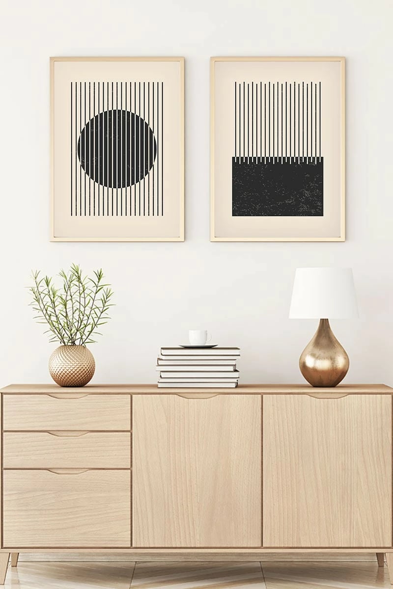 Pikturë dekorative me kornizë, MDF, 2 copë, Wallity, Huhu82, 30x40cm