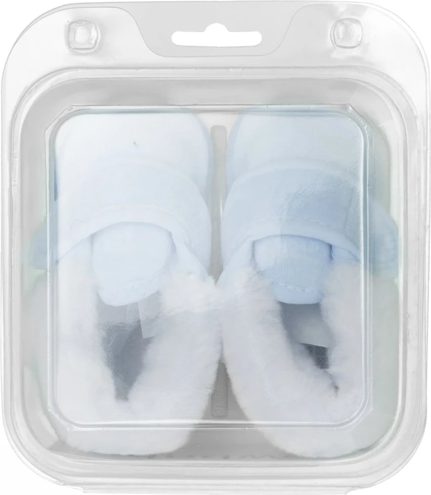 papuçe dimri bebe, New Baby, 0-3 muaj, shtresë fleece, mbyllje me shul, blu