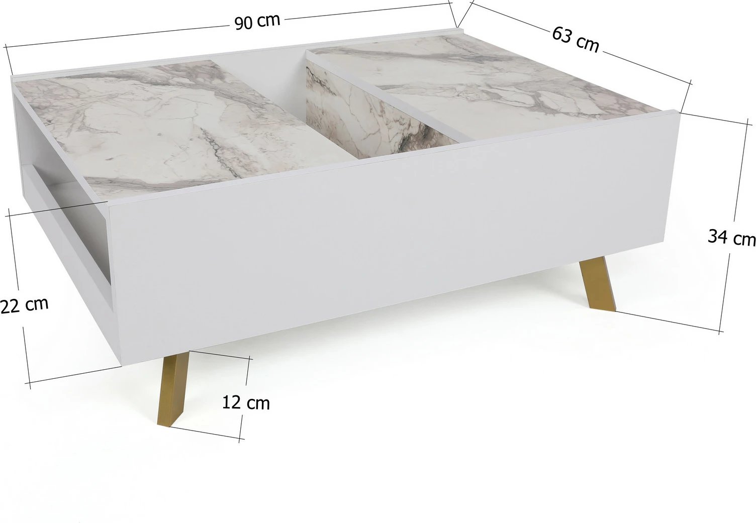 Tavolinë kafeje Hanah Home, Frida, e bardhë