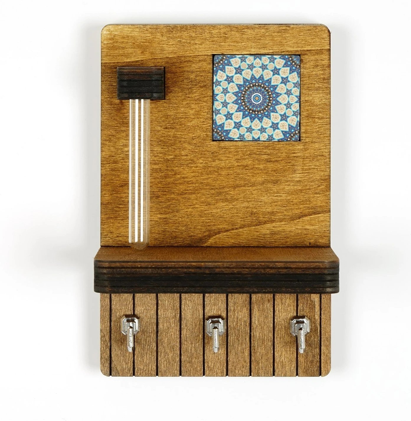 Mbajtës çelësash për mur Wallity, LAZ160, ngjyrë arre