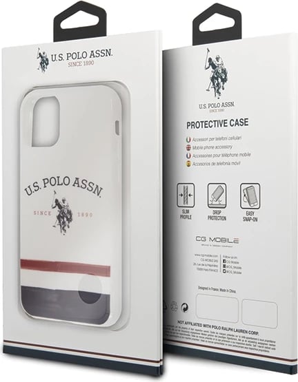 Mbështjellës U.S. Polo Assn. USHCN65PCSTRB për iPhone 11 Pro Max, Pattern Tricolor, Bardhë