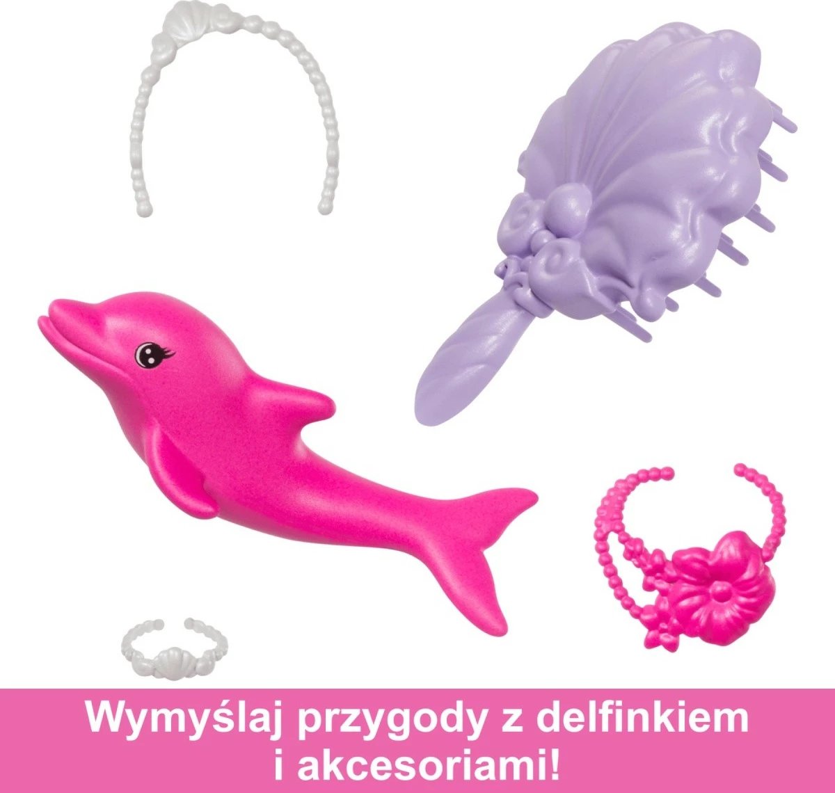 Kukull Barbie Malibu Mermaid Color Change Mattel HRP97 me aksesorë, Rozë