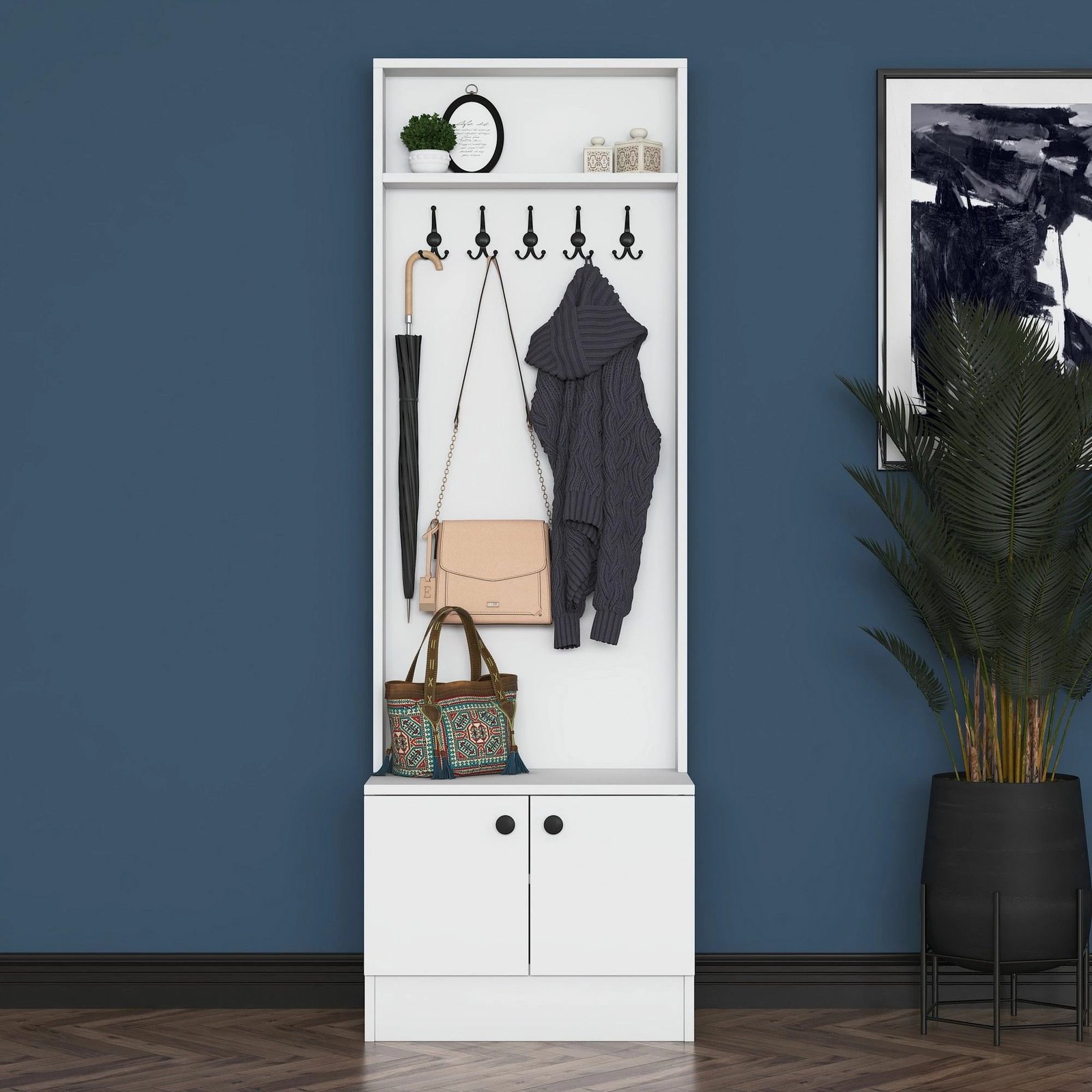 Stendë për koridor, ngjyrë e bardhë, Skye Decor, M16 - 1572