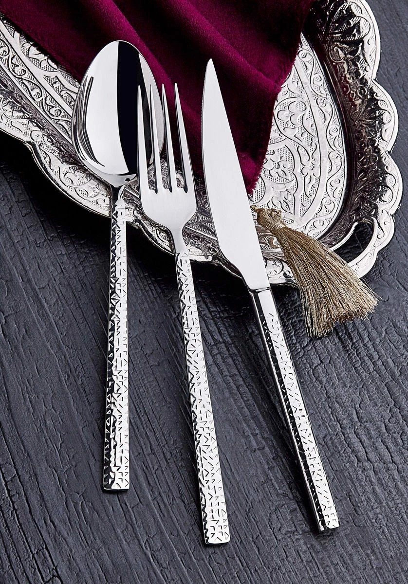 Set lugë, pirunë, thika dhe lugë ëmbëlsirash, 24 copë, Hermia, Kristal24
