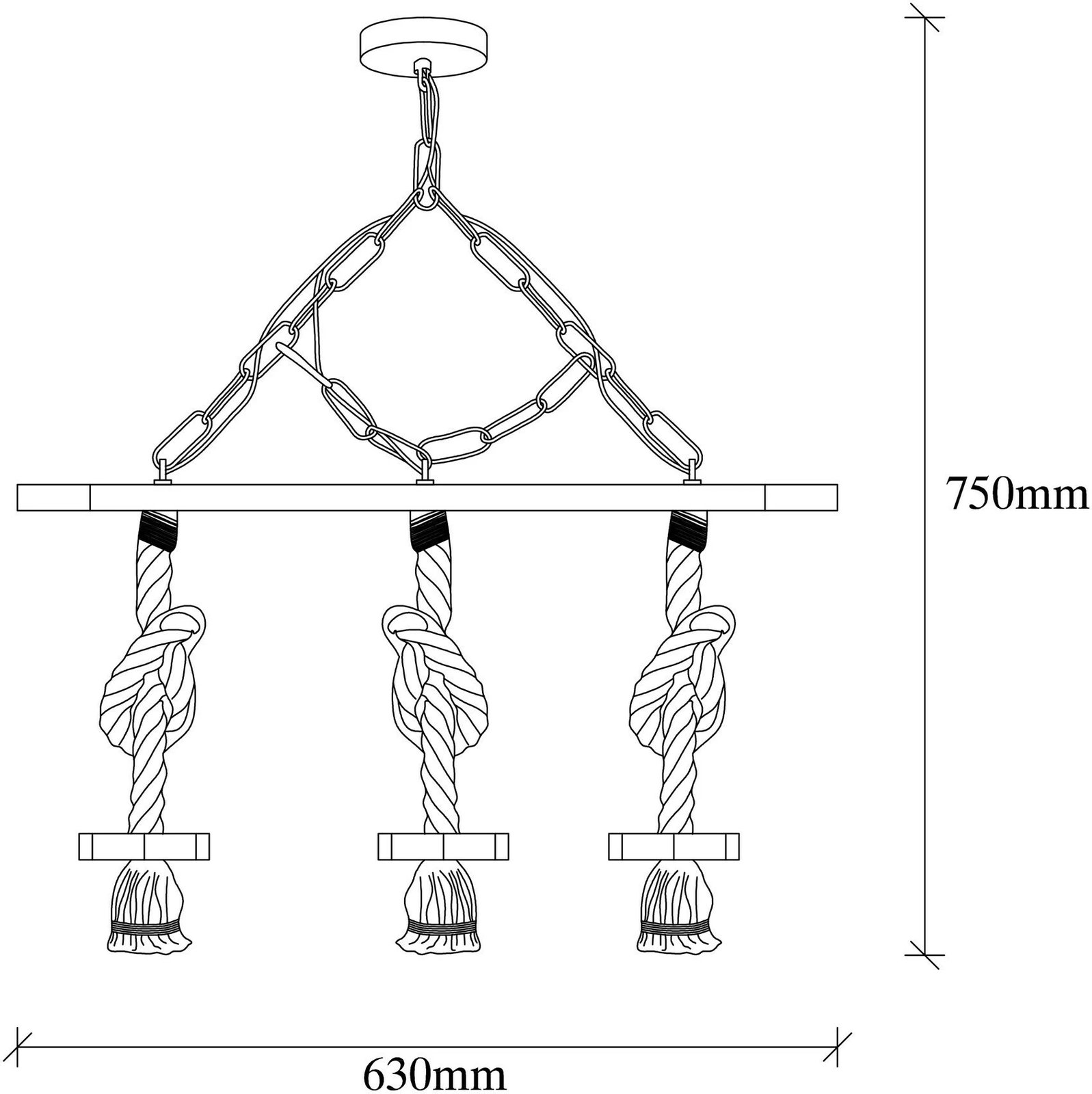 Llambë tavani prej druri, Opviq Erebos - 111-AV, e zezë, 63x11cm, lartësi 75cm