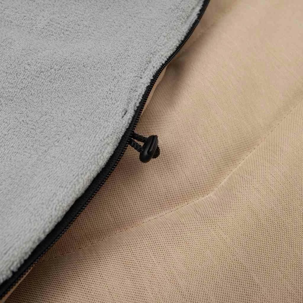 Thes gjumi për karrocë, New Baby, 90x49 cm, i papërshkueshëm nga uji dhe era, kapuç me lesh sintetik, bezhë