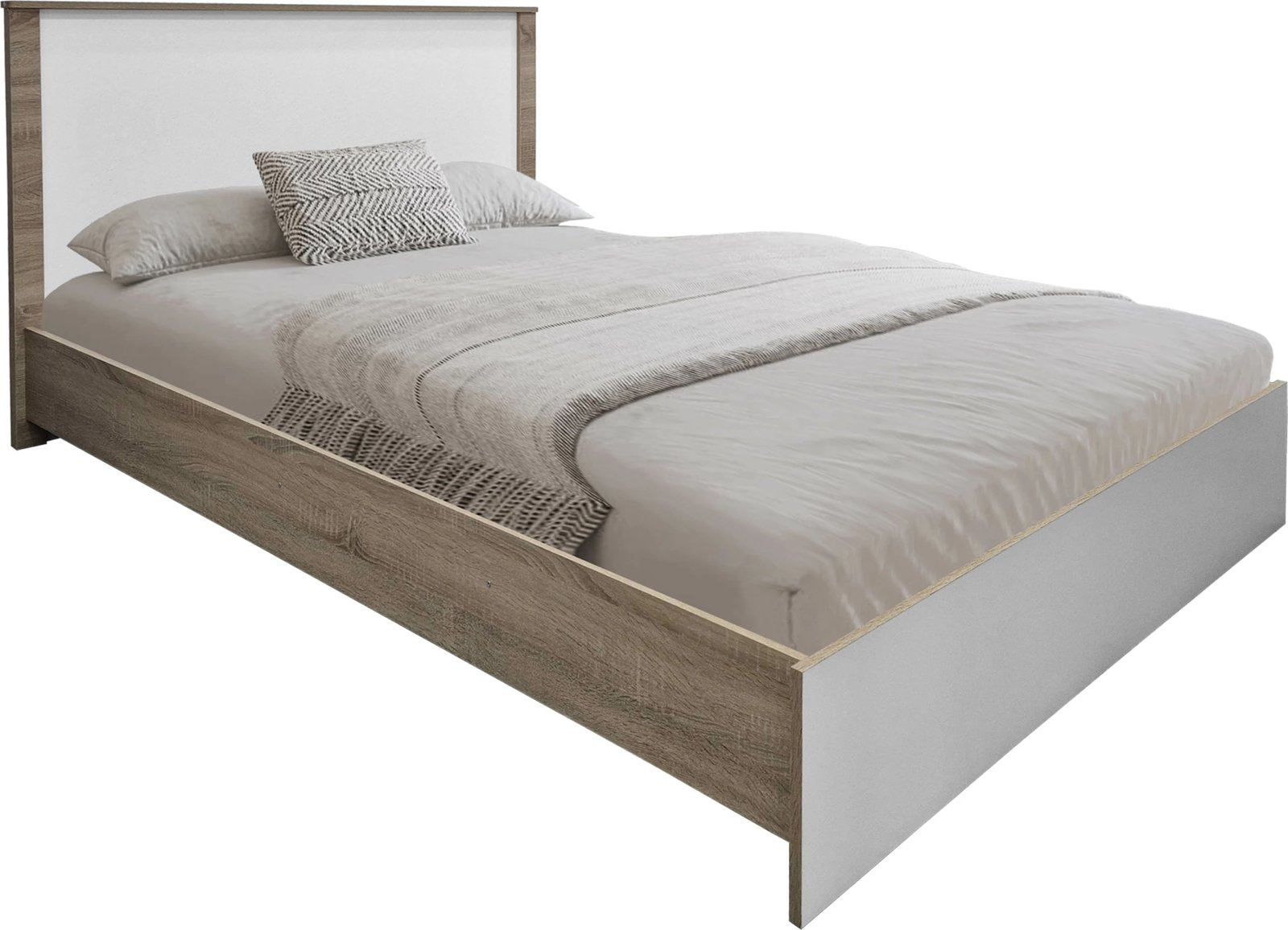 Set dhome gjumi Athos, sonoma e bardhë, krevat 140x200cm, set 3 copë