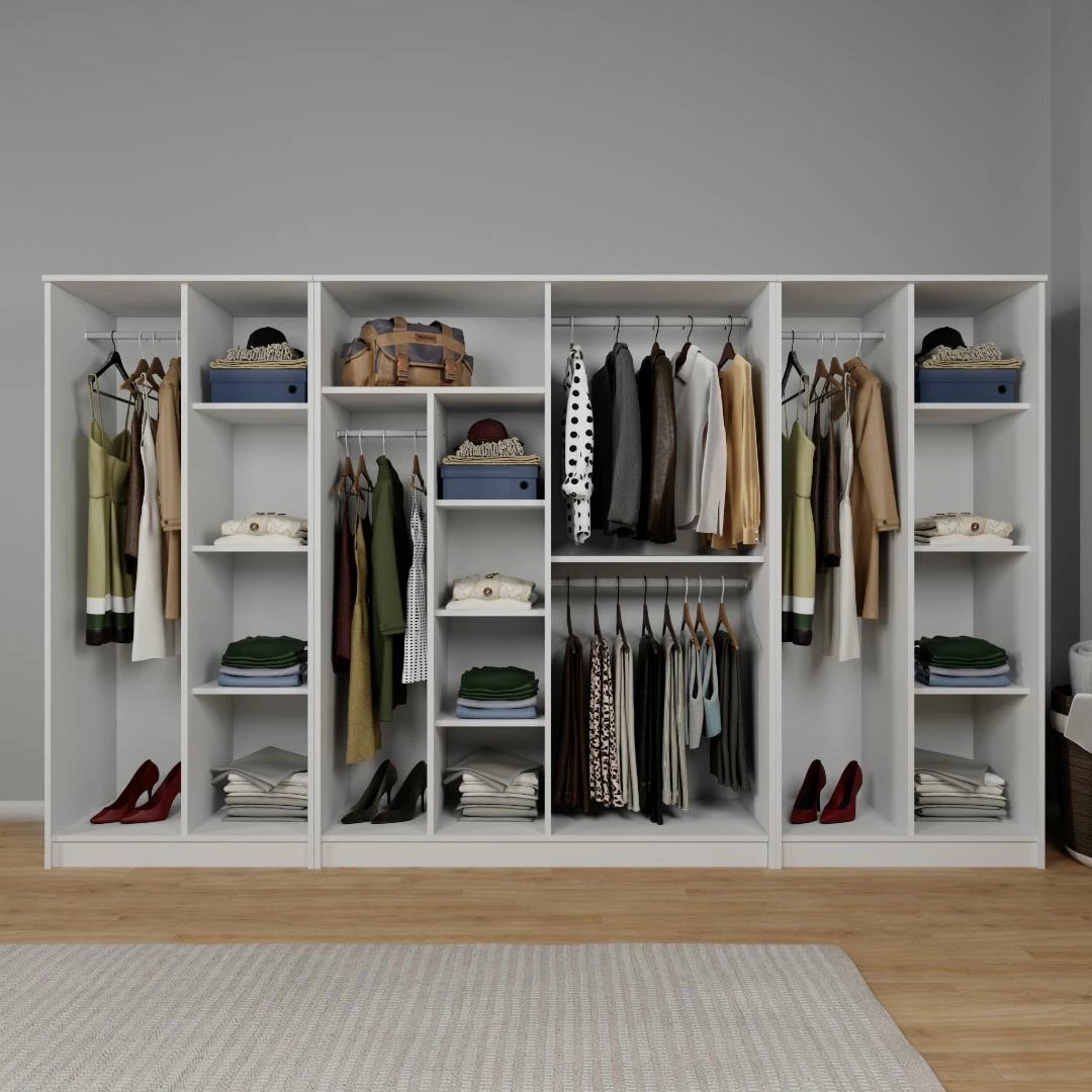 Dollap rrobash Skye Decor, Kardelen 1600-108, i bardhë, 300x180x51.8cm