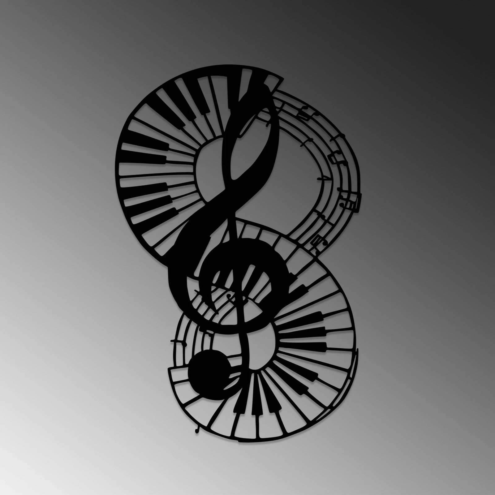 Aksesor dekorativ metalik për mur, Wallity, muzikor 4