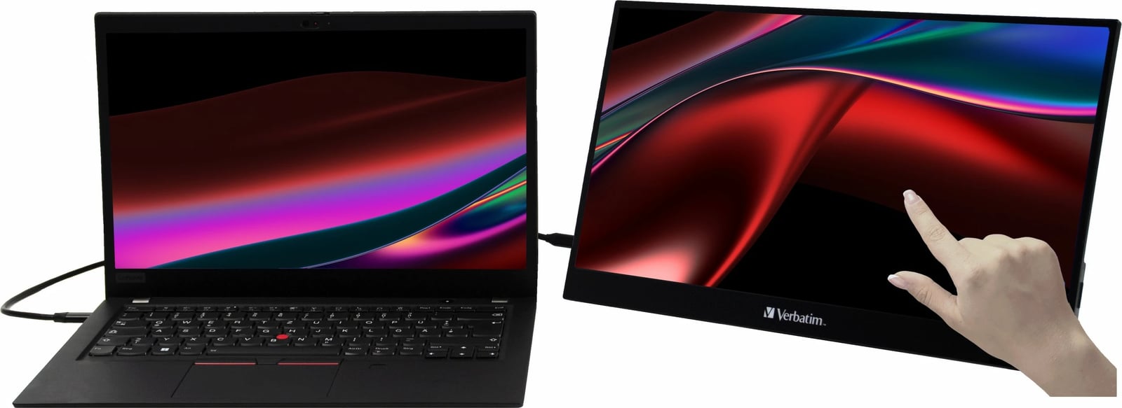 Monitor portativ Verbatim 17.3 inç 4K Ultra HD, touchscreen, i zi