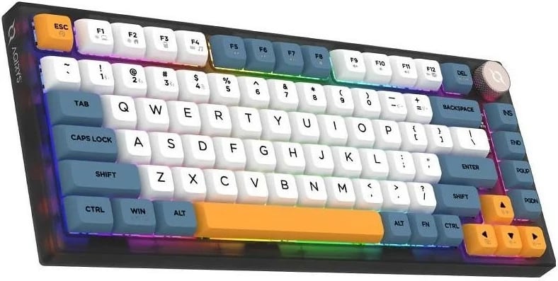 Tastierë gaming Aqirys LIBERTAS, mekanike, RGB, wireless & Bluetooth + me kabllo, e zezë
