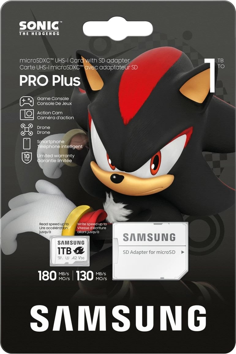 MicroSDXC Samsung 1TB PRO Plus Sonic, Class 10, UHS-I, A2, V30, bardhë