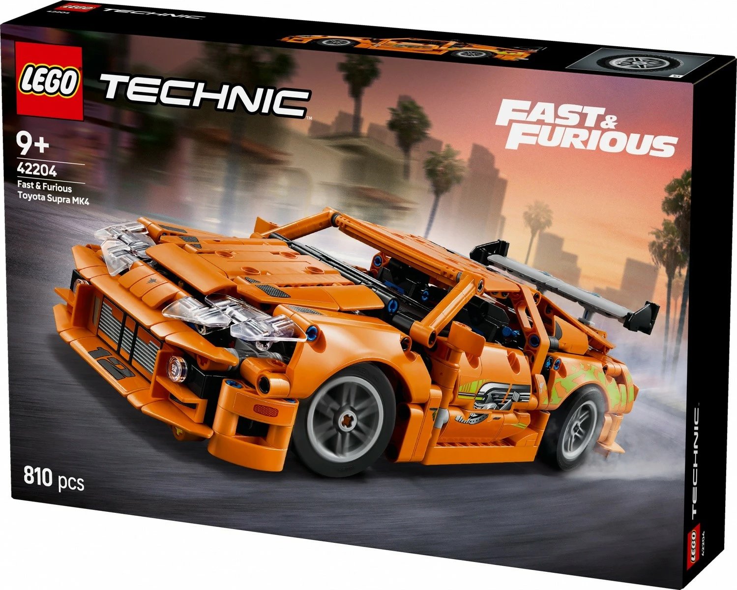 Set ndërtimi LEGO Technic Fast & Furious Toyota Supra MK4, 810 pjesë, Portokalli