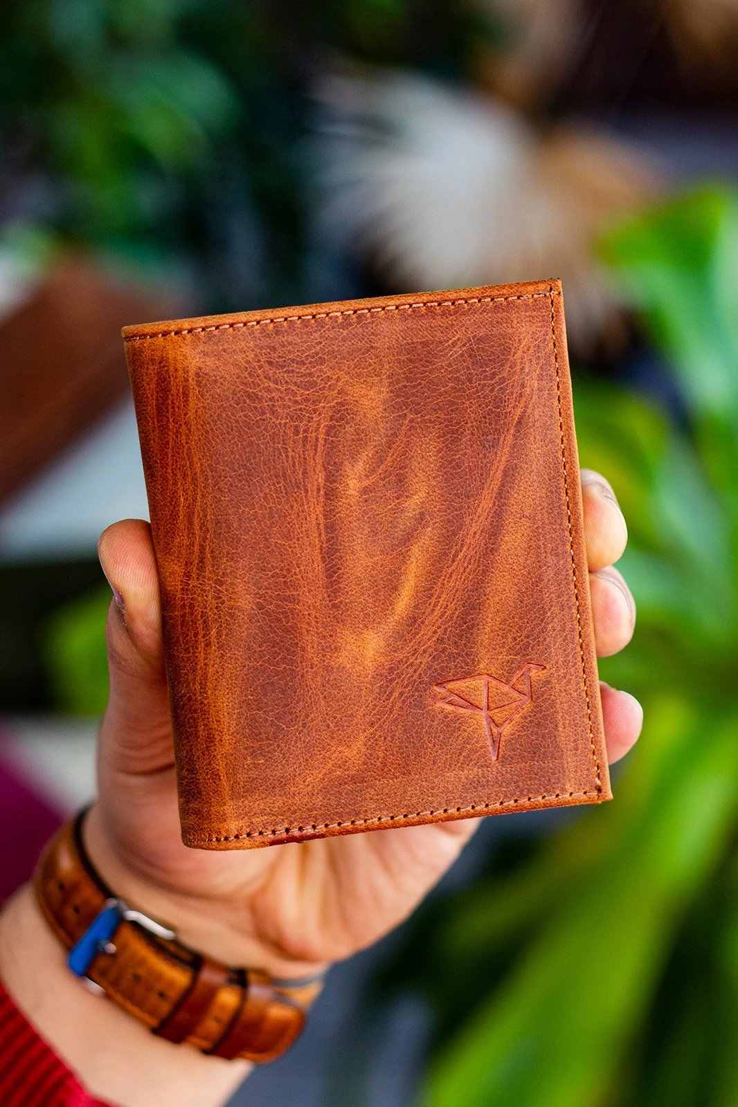 Portofol për burra, lëkurë natyrale, ngjyrë tan, Zoozie Bags Dortmund