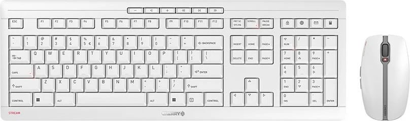 Tastierë dhe maus Cherry Stream Desktop Recharge, Pa tela, QWERTY, Gri