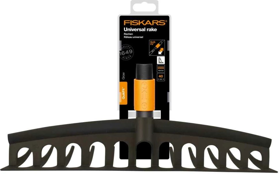 Grabujë universale Fiskars, zezë/ portokalli