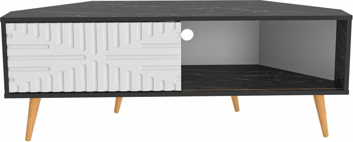 Komodë TV Skye Decor, ngjyrë e zezë, e bardhë