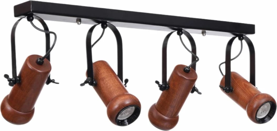 Llambë tavani Opviq, metal e dru, e zezë dhe arre, 8999-6