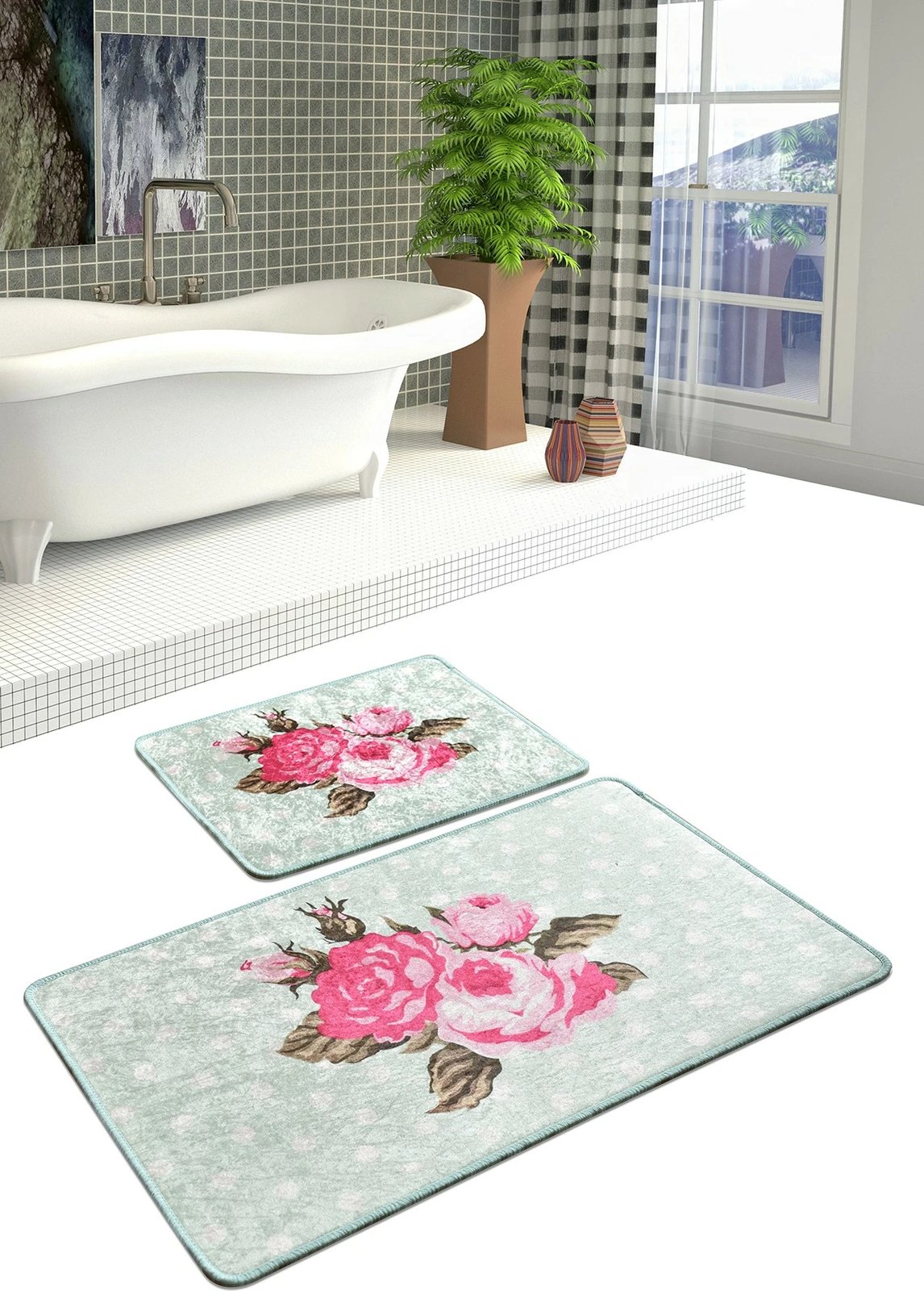 Set tapetash për banjo (2 copë), Mijölnir Monet, ngjyrë mint