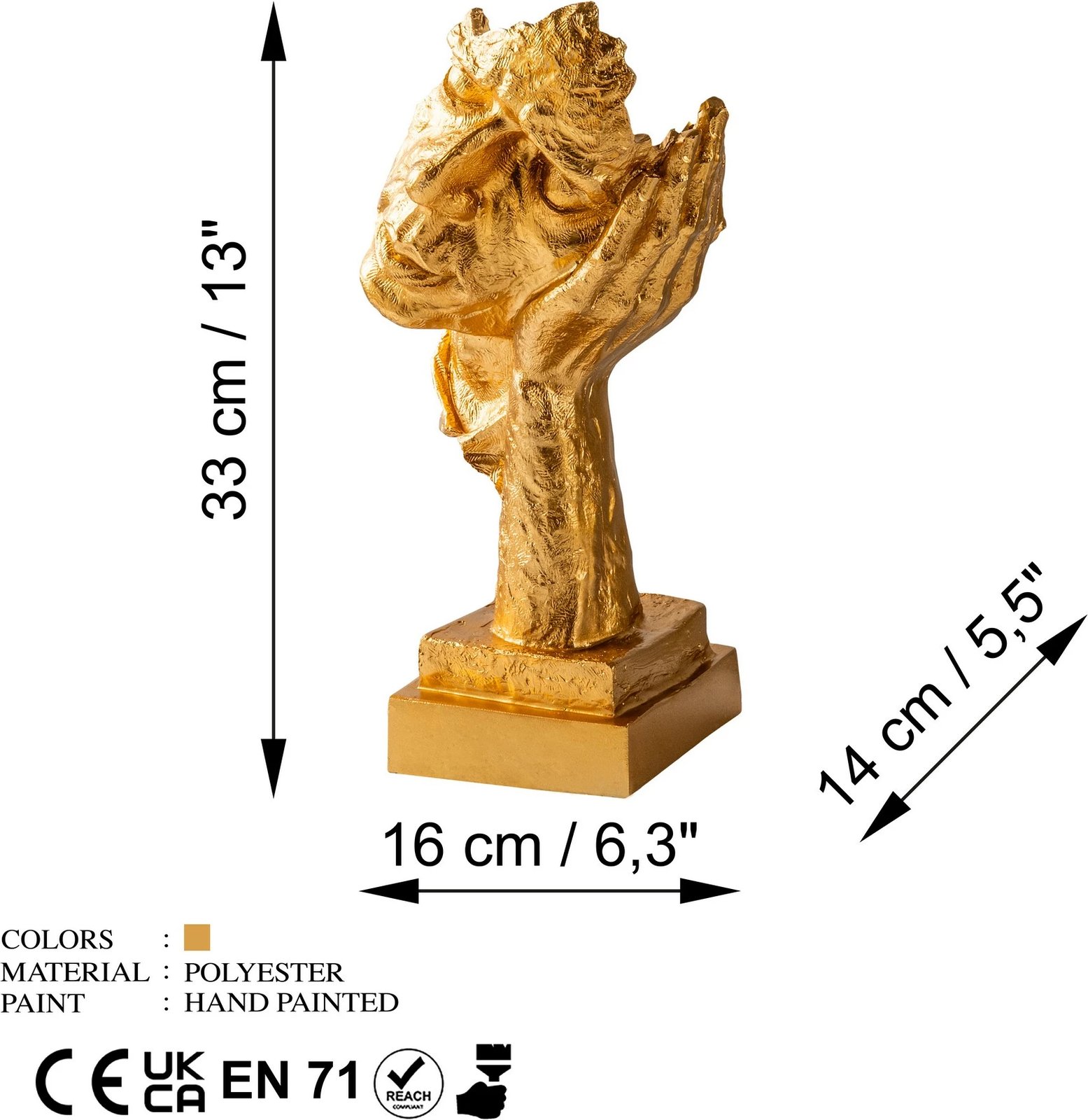 Objekt dekorativ Evila Originals, ngjyrë ari, Yak-030 Objekt dekorativ Evila Originals, ngjyrë ari, Yak-030