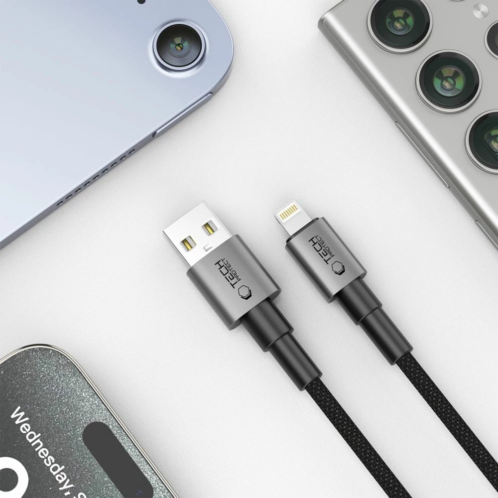 Kabllo Tech-Protect UltraBoost DNA USB-A / Lightning, 200 cm, Gri