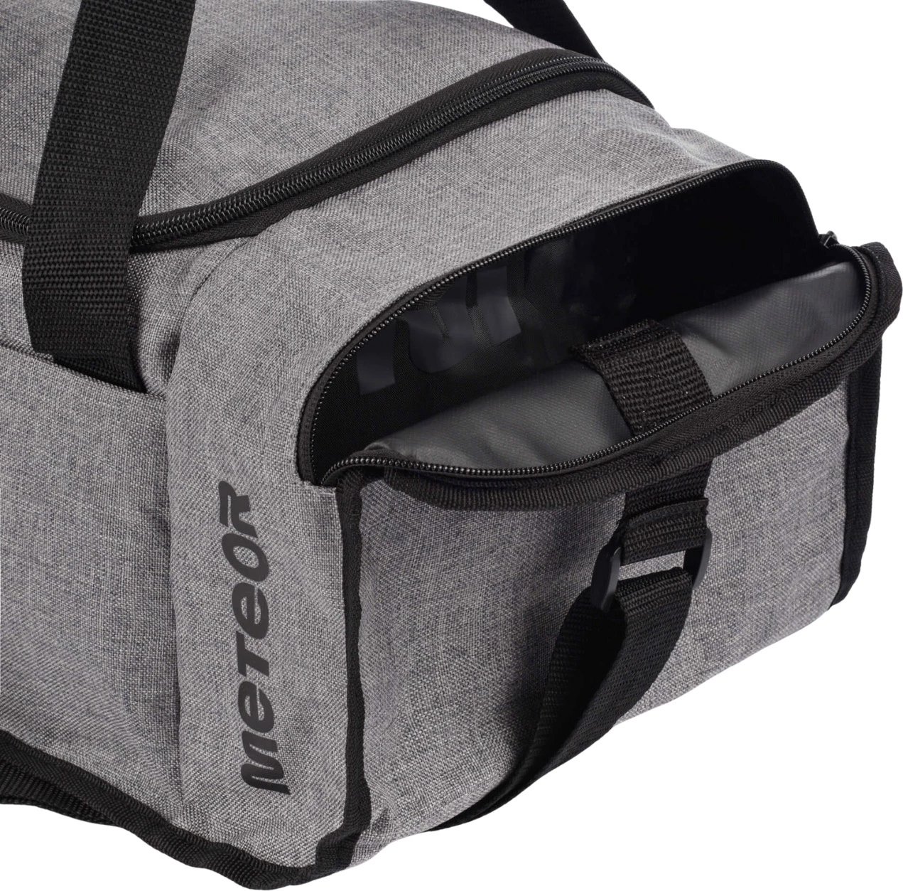 Çantë sportive Meteor unisex, gri-e zezë