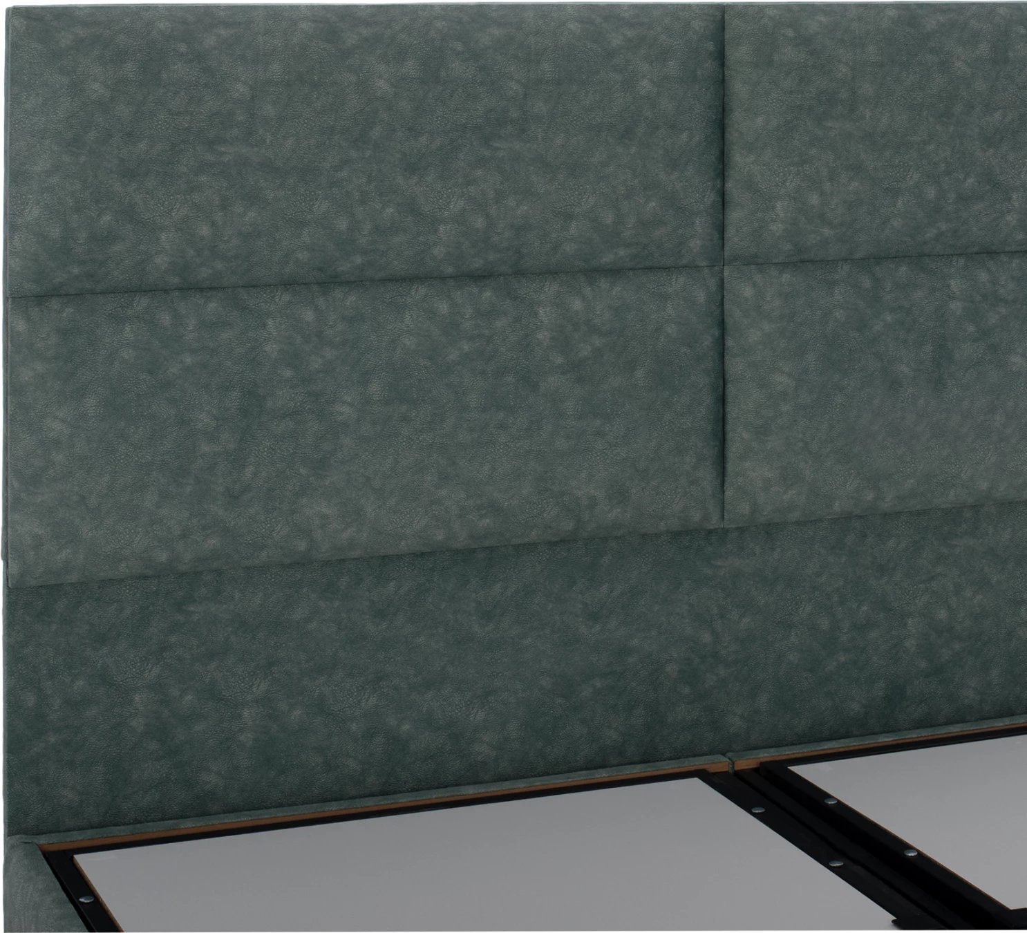 Krevat FH622.07, material lëkure nubuck, ngjyrë e gjelbër, me hapësirë ruajtjeje, 160x200