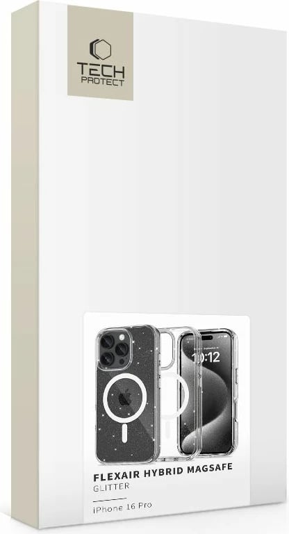 Mbështjellës Tech-Protect FlexAir Hybrid MagSafe për iPhone 16 Pro, Transparent